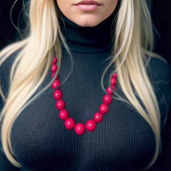 Hope Springs • Pink Necklace Timelessly Tantalizing Beads Statement Girly Juicy - Picture 3 of 5